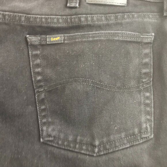 Lee Mens Jeans Size 46x28 Relaxed Straight Leg Classic Casual Black Denim - Picture 8 of 11